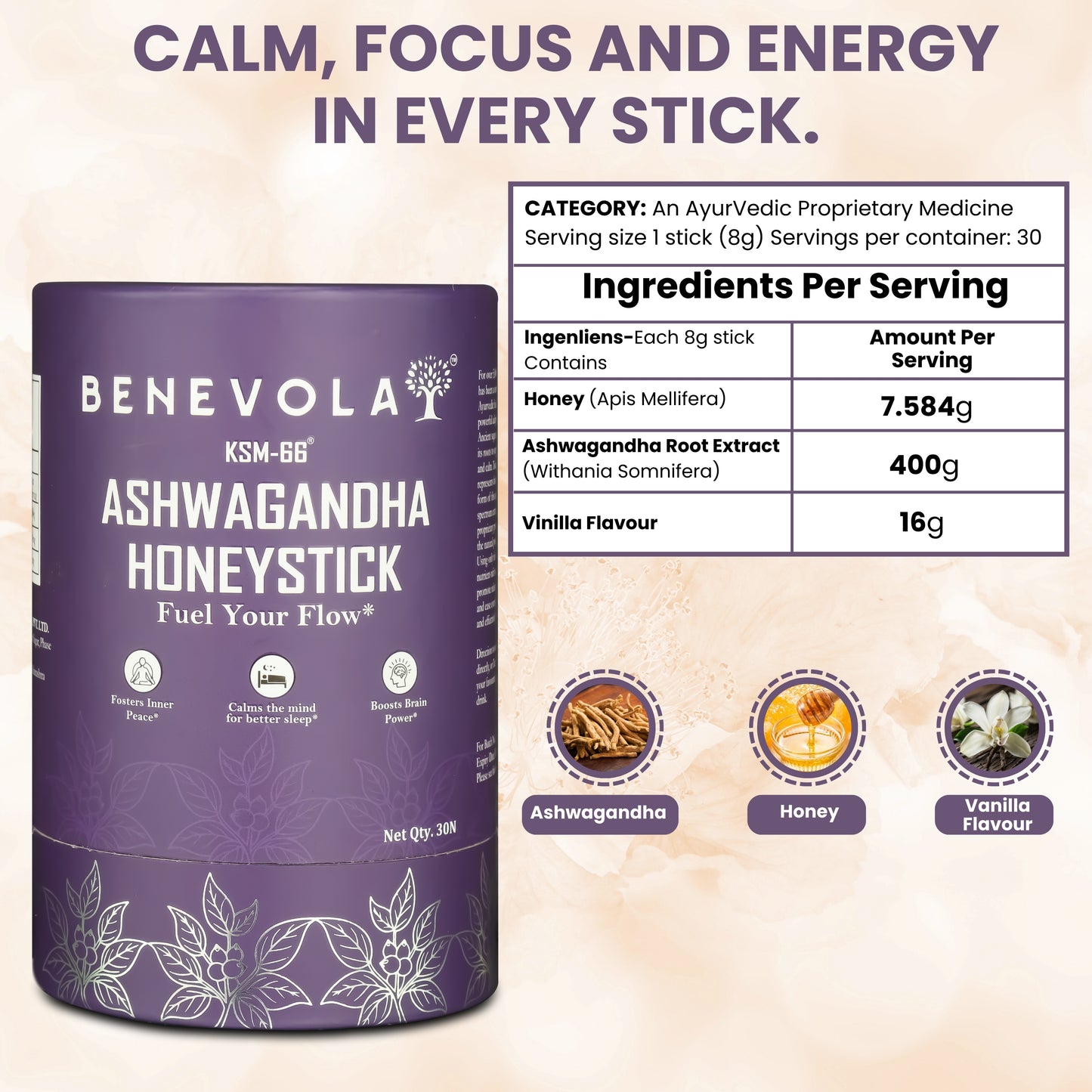 KSM-66® Ashwagandha Honey Stick