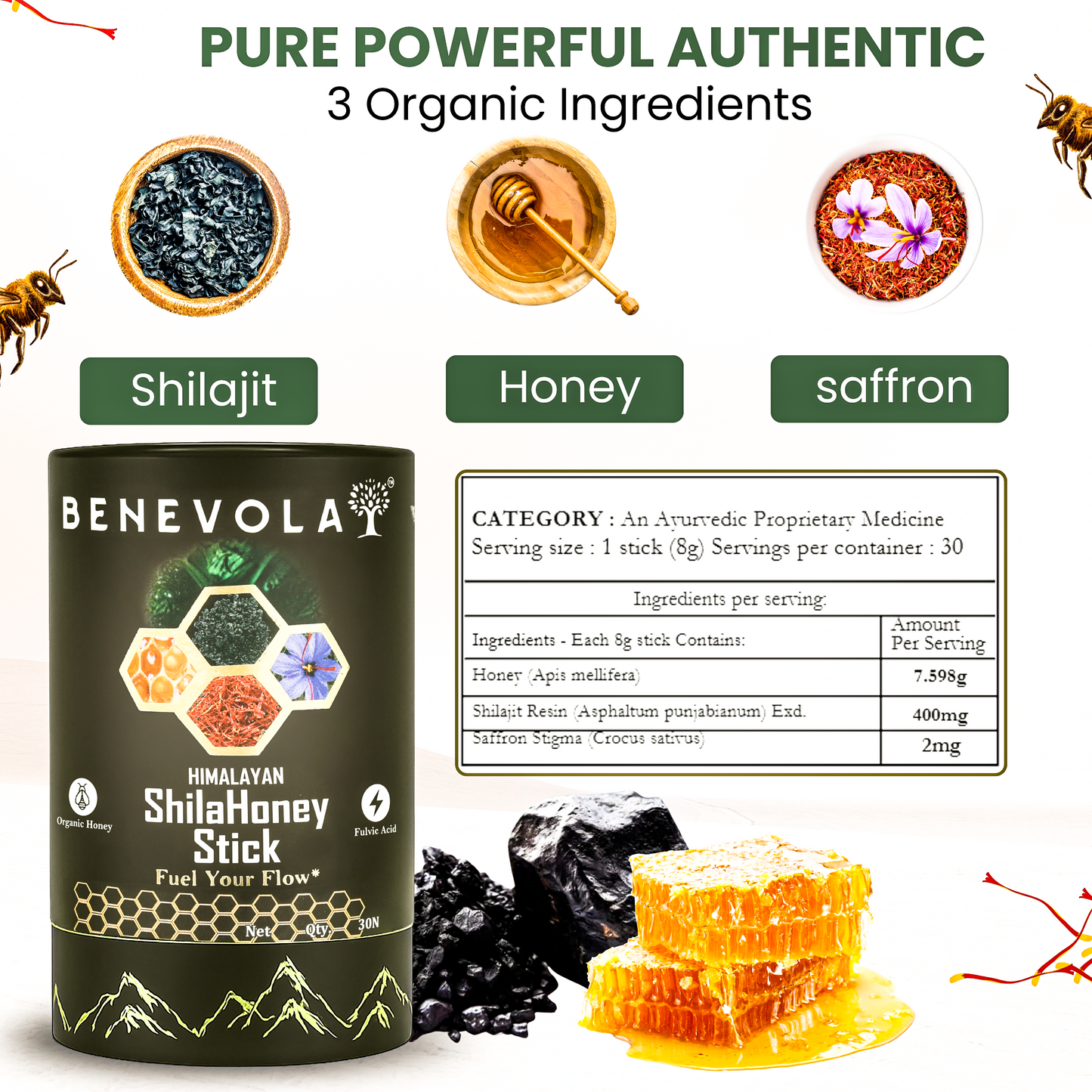 Pure Himalayan Shilajit Honey Stick